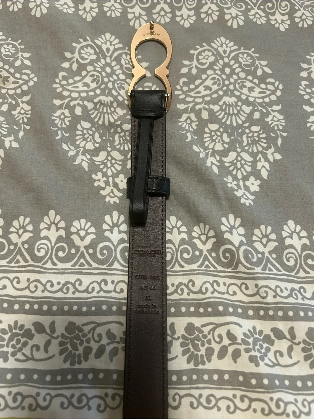 Coach Black Leather Women's Belt with Gold Double-Ring Buckle. New!